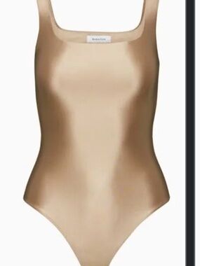 Babaton Shiny Gold Scoop Bodysuit